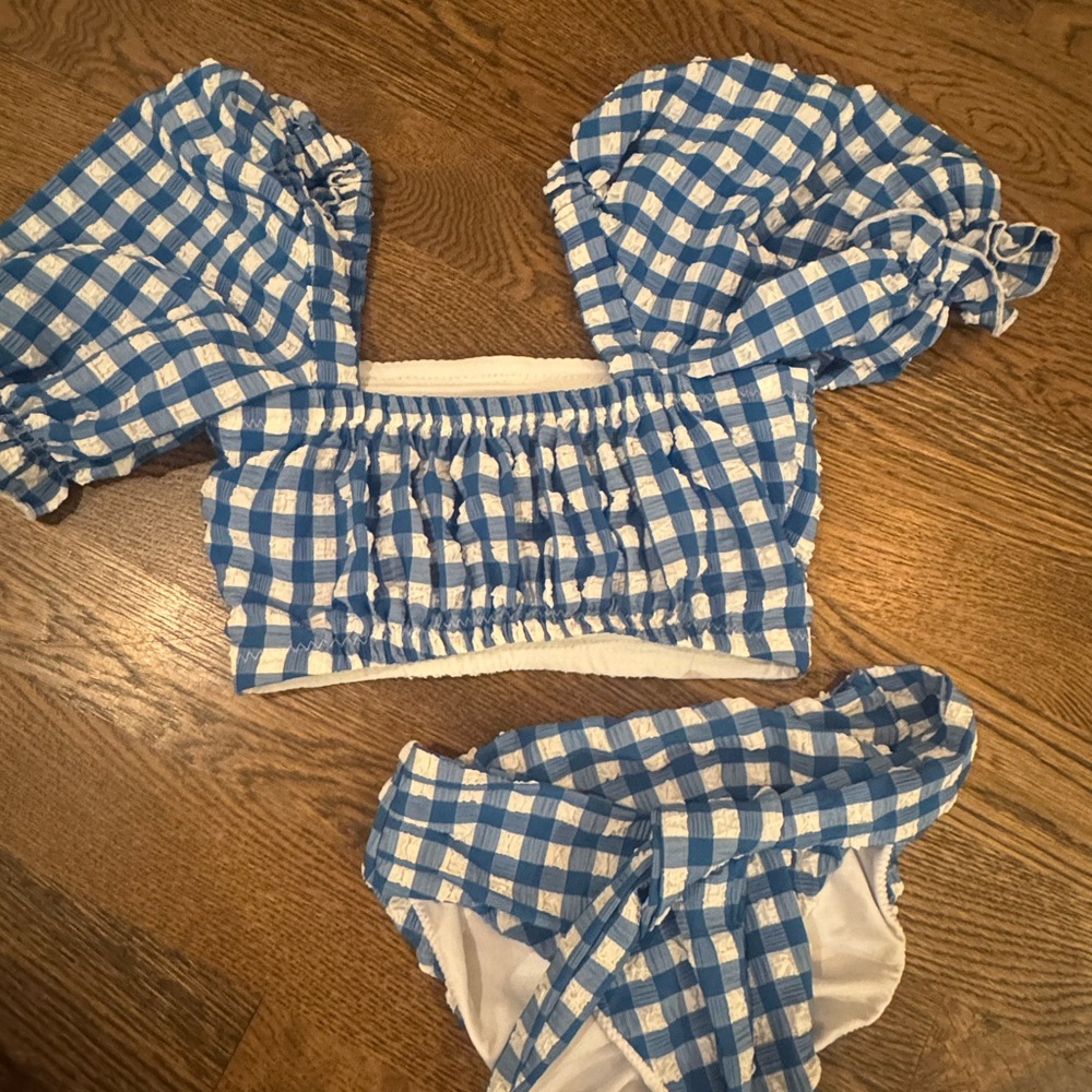 Montce Blue Checkered Swimwear Set